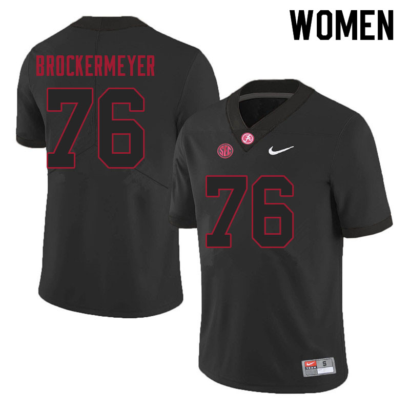 Alabama Crimson Tide Women's Tommy Brockermeyer #76 Black NCAA Nike Authentic Stitched 2021 College Football Jersey LU16T20CB